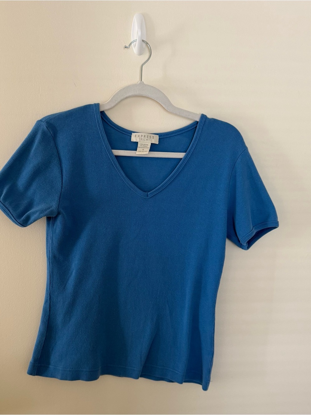 Express Blue V-Neck Short Sleeve Tee